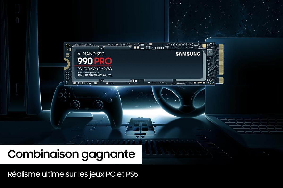 Samsung 990 Pro 4TB NVMe M.2 SSD, PCIe Gen 4.0, 7450 MB/s Sequential Read Speed, 6900 MB/s Sequential Write Speed, 3.3 Voltage, V-NAND 3-bit MLC MZ-V9P4T0BW Samsung 990 Pro 4TB NVMe M.2 SSD, PCIe Gen 4.0, 7450 MB/s Sequential Read Speed, 6900 MB/s Sequential Write Speed, 3.3 Voltage, V-NAND 3-bit MLC MZ-V9P4T0BW